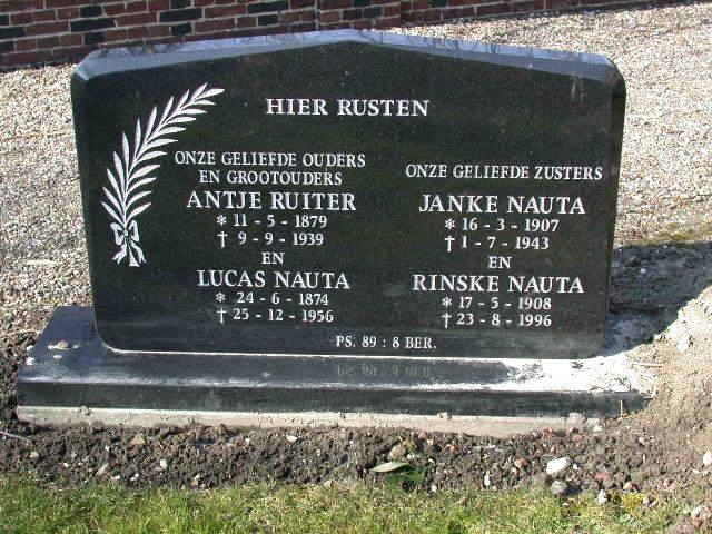 Grafsteen van Antje Ruiter (1879-1936)
