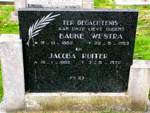 Grafsteen van Jacoba RUITER (1882 - 1970)