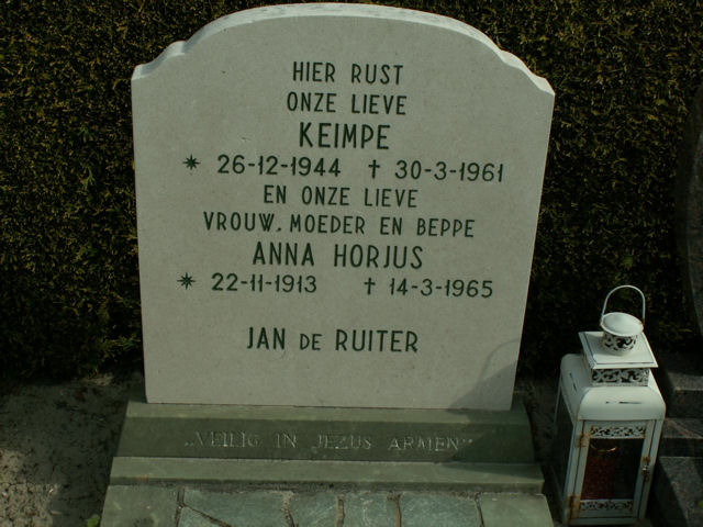 Grafsteen van Keimpe de Ruiter (1944-1961)