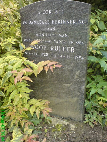 Grafsteen van Koop Ruiter (1925-1994)