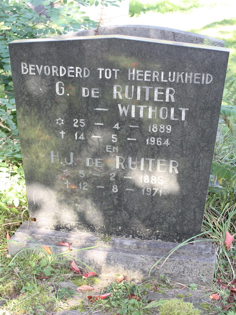 Grafsteen van Hendrik Jan DE RUITER (1885-1971)