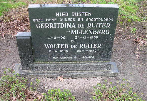 Grafsteen van Wolter de Ruiter (1896-1970)