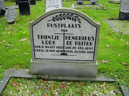 Grafsteen van Hendrikus Hendriks DE RUITER (1852-1926)