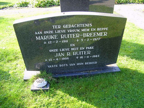 Grafsteen van Jan RUITER (1906 - 1985)