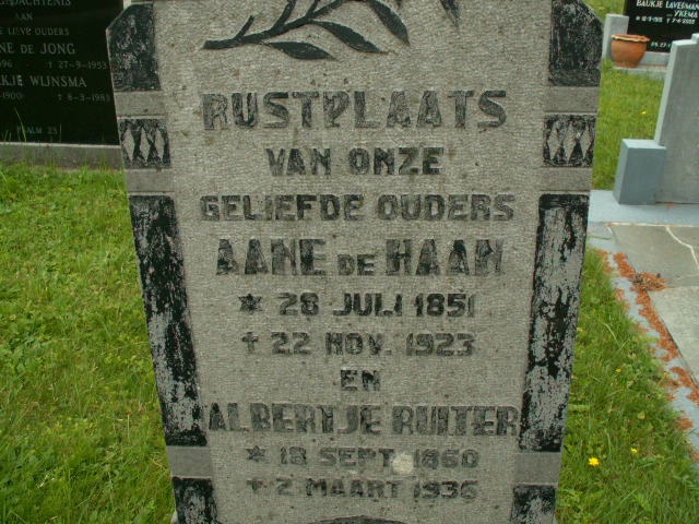 Grafsteen van Albertje Sytzes Ruiter (1860-1936)