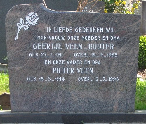 Grafsteen van Geertje RUYTER (1911 - 1995)
