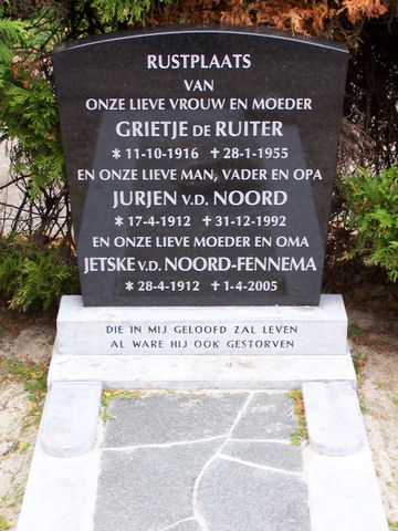 Grafsteen van Grietje de Ruiter (1916-1955)