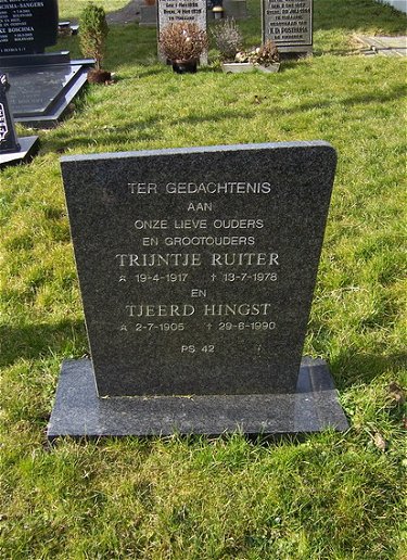 Grafsteen van Trijntje RUITER (1917 - 1978)