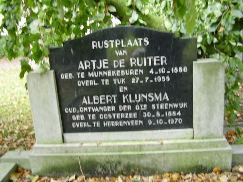Grafsteen van Artje Joosten DE RUITER (1886-1955)
